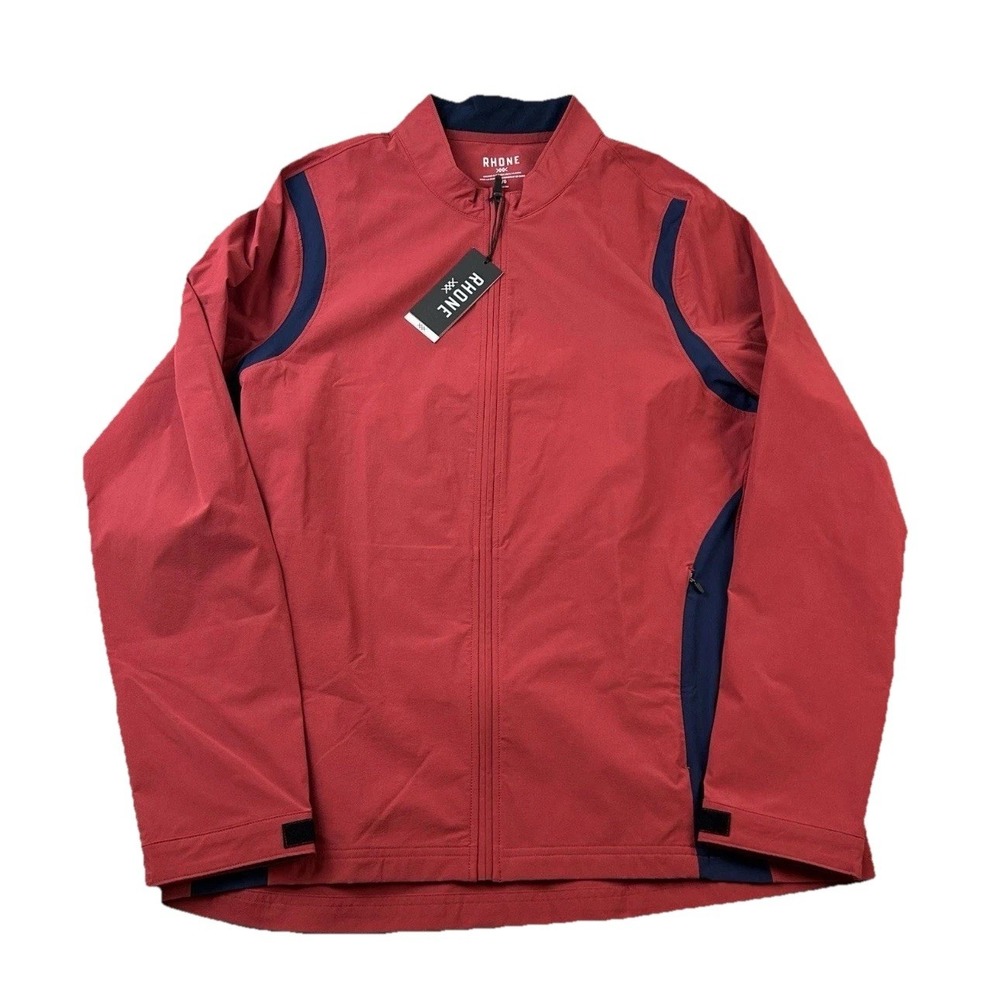 Rhone Play Through Jacket Mens Large Red Full Zip Long‎ Sleeves Windbreaker NWT